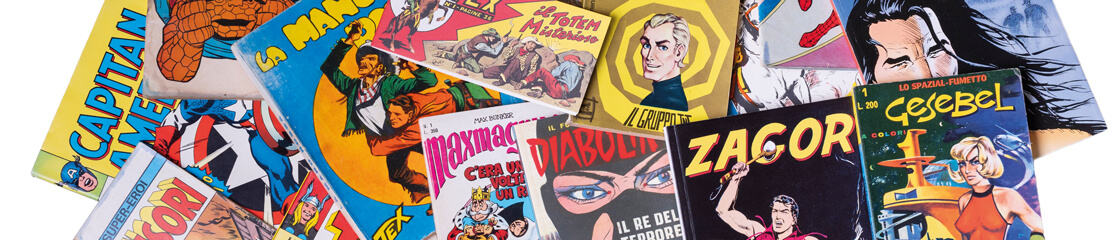 NUMERI 1 ALLO SPECCHIO Esposizione delle cover del fumetto storico italiano e americano