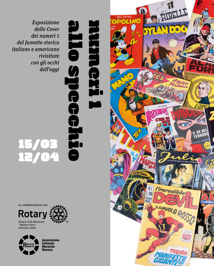 NUMERI 1 ALLO SPECCHIO Esposizione delle cover del fumetto storico italiano e americano