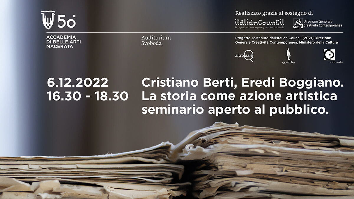 Eredi Boggiano. La storia come azione artistica