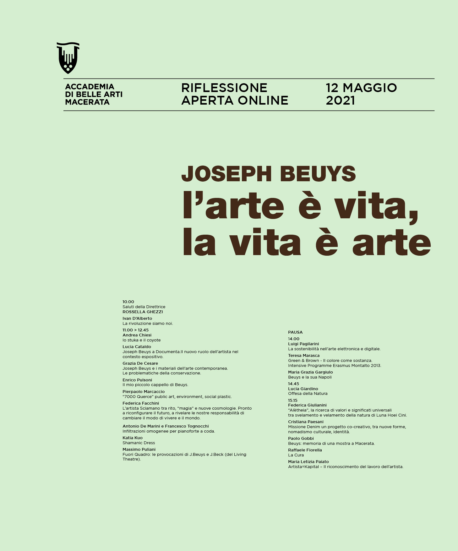 JOSEPH BEUYS. L’ARTE È VITA, LA VITA È ARTE