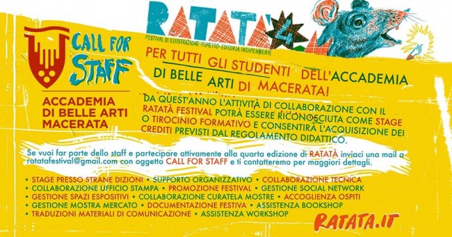 RATATA' Festival 2017 - Call for Staff