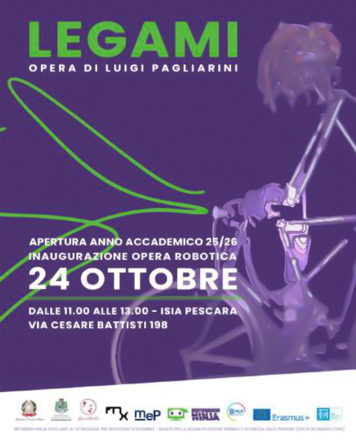 ISIA Pescara – Inaugurazione opera robotica “LEGAMI” di Luigi Pagliarini